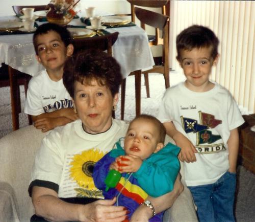 Mom with the boys in  Hampton (1996)
