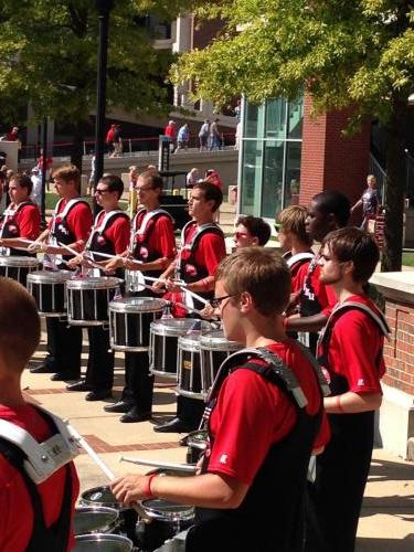 WKU Drumline warm ups vs Navy (10/13)